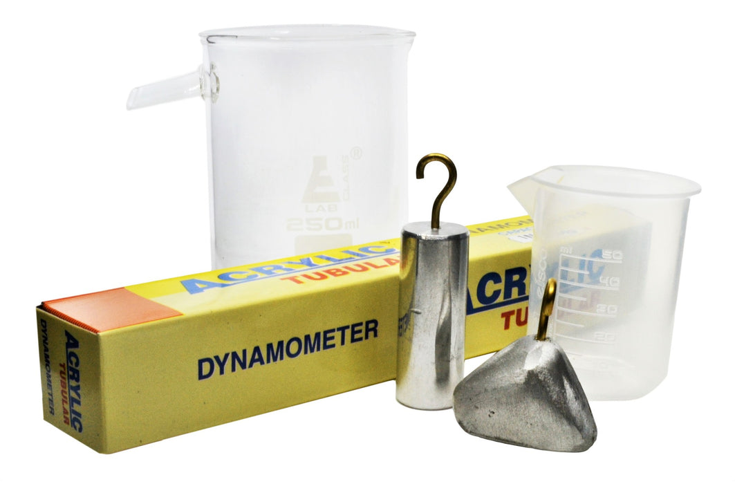 Archimedes Principle Kit - 2 Solids, Beaker, Newton Meter & Vessel