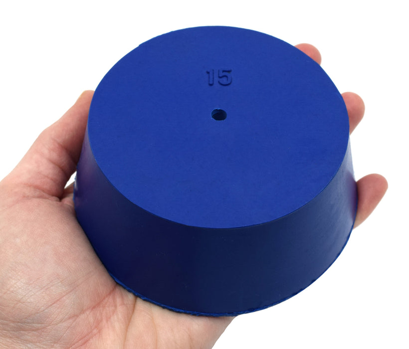 10PK Neoprene Stoppers, 1 Hole - ASTM - Size: #15 - 83mm Bottom, 103mm Top, 39mm Length