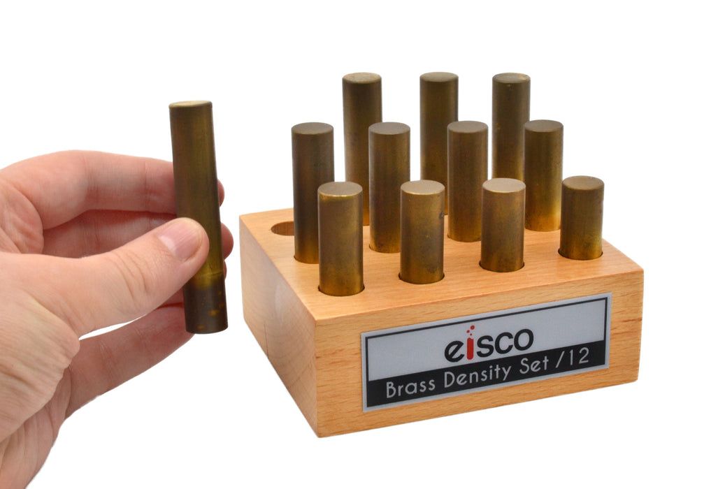 12 Piece Cylindrical Bars Density Set - Brass