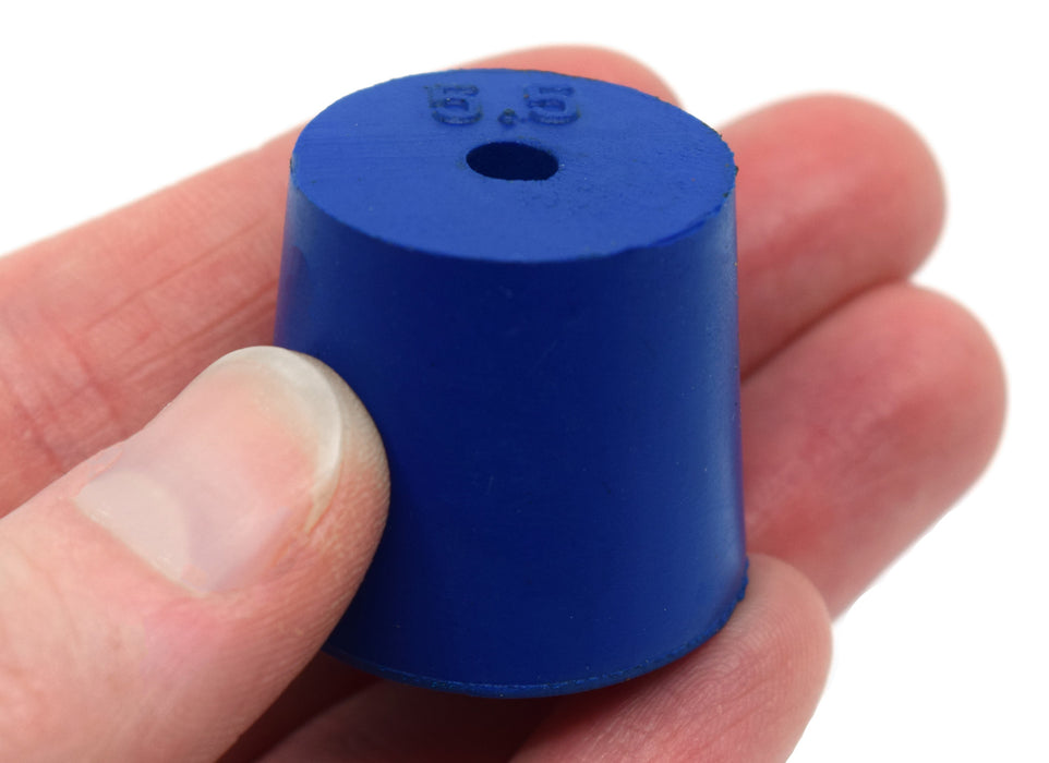10PK Neoprene Stoppers, 1 Hole - ASTM - Size: #5.5 - 24mm Bottom, 28mm Top, 25mm Length