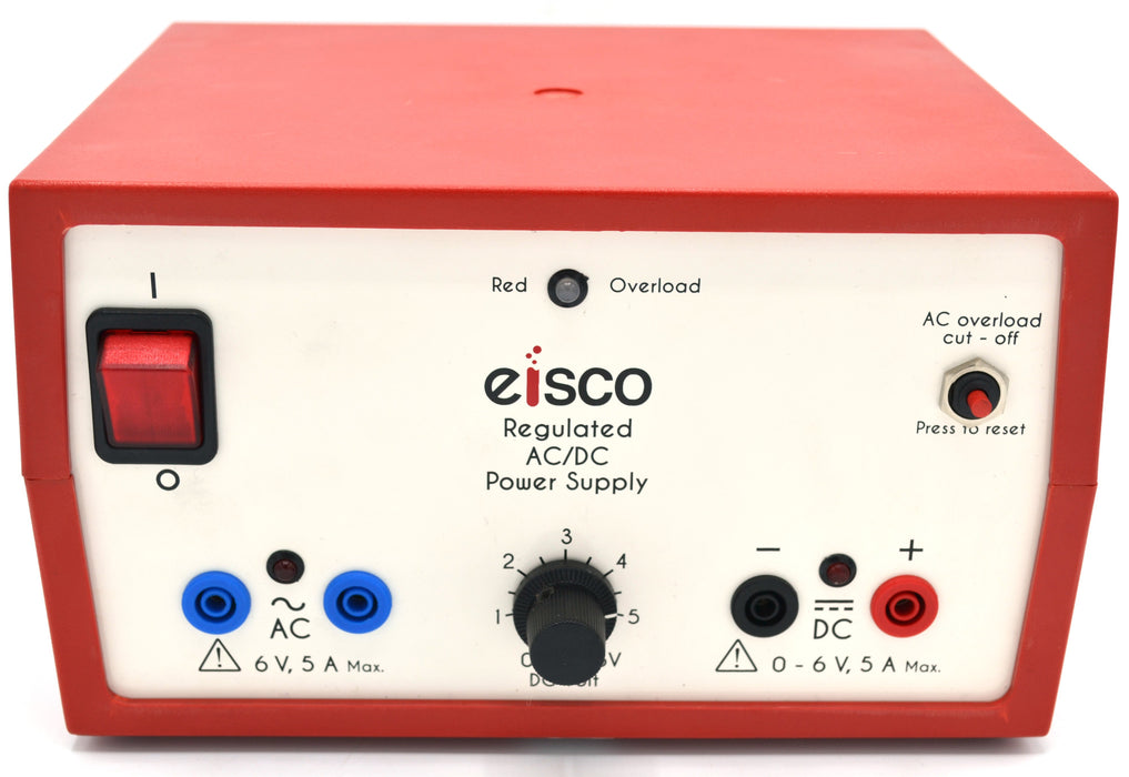 Eisco Dual Output Power Supply: 6 Volts AC, 0-6 Variable DC