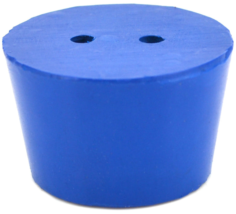 10PK Neoprene Stoppers, 2 Holes - ASTM - Size: #8 - 33mm Bottom, 41mm Top, 25mm Length