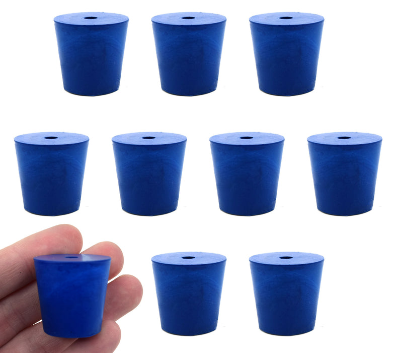 10PK Neoprene Stoppers, 1 Hole - ASTM - Size: #4 - 20mm Bottom, 26mm Top, 25mm Length