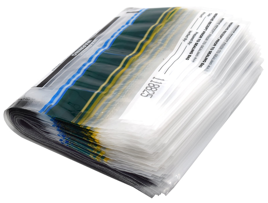 Secur-Pak Deposit Bags - Pack of 100 - Premium, Level 4 Security Tamper Evident, Clear Security Bags - Self Sealing, Transparent 2.5 Mil Plastic - 7" x 10" - SECUR-PAK