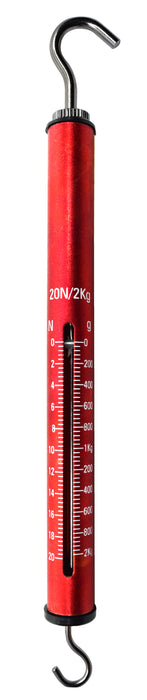 Economy Dynamometer, Aluminum - 2kg / 20N - Zero-Point Calibration Capability - High Resolution Scale, Spring Balance -Classroom Quality - hBARSCI