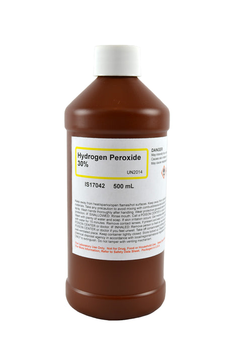 30% Hydrogen Peroxide, 500mL - Reagent Grade - The Curated Chemical Collection