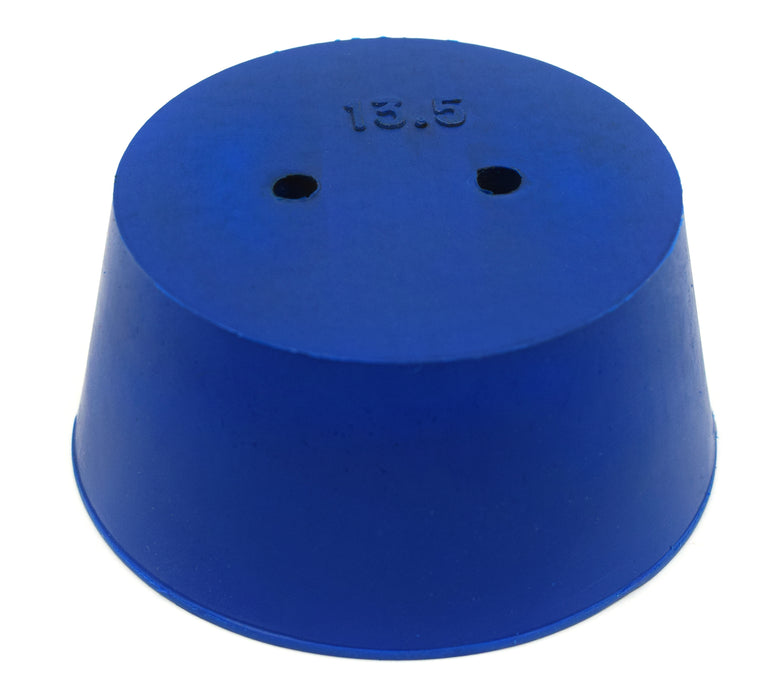 10PK Neoprene Stoppers, 2 Holes - ASTM - Size: #13.5 - 62mm Bottom, 75mm Top, 35mm Length