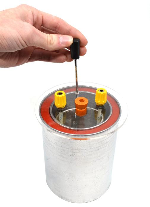 Premium 250mL Double Wall Electric Calorimeter with Transparent Lid, Stirrer, and 5 Watt Heating Coil - Eisco Labs