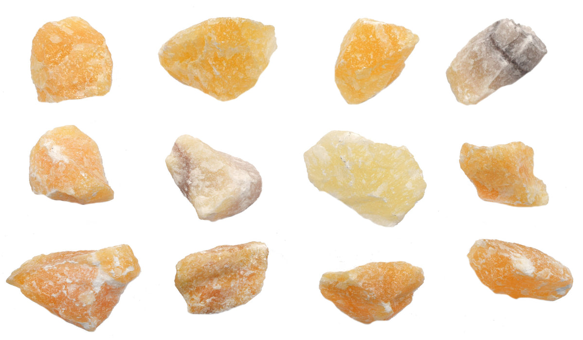 12PK Raw Calcite, Mineral Specimens - Approx. 1" - Geologist Selected & Hand Processed - Great for Science Classrooms - Class Pack - Eisco Labs