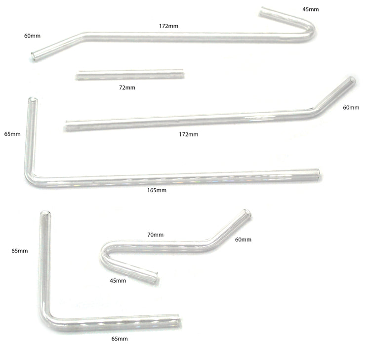 Delivery Tubes, Set/6 - Borosilicate Glass