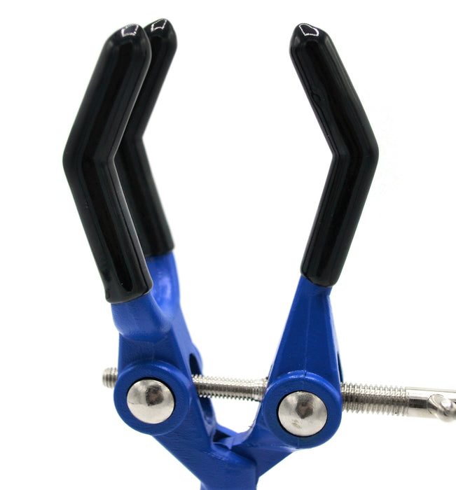 3 Finger Extension Clamp on Stainless Steel Rod - 3.4" Max Opening