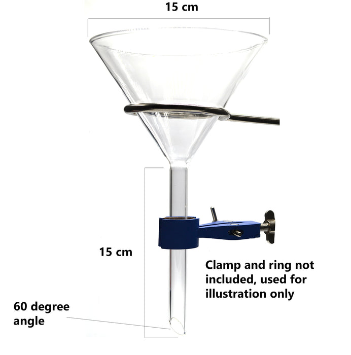 2PK Heavy Filter Funnels, 150mm - Plain Stem, 16mm - Borosilicate Glass