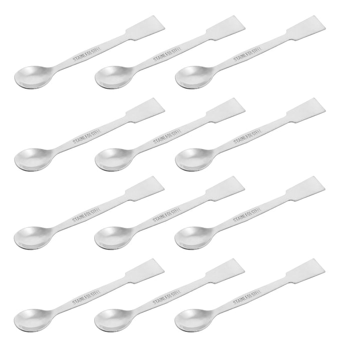 12PK Scoops with Spatulas, 4.9 Inch - Stainless Steel