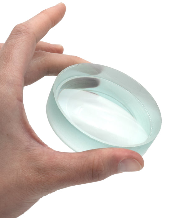 Double Concave Lens, 100mm Focal Length, 3" (75mm) Diameter - Spherical, Optically Worked Glass Lens - Ground Edges, Polished - Great for Physics Classrooms - Eisco Labs