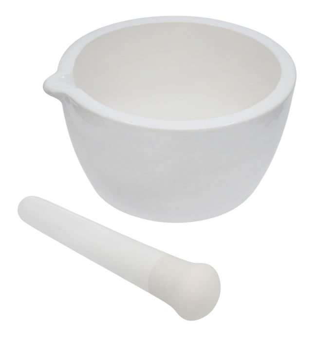 Mortar & Pestle, 1900mL - 210mm - Porcelain, Unglazed Grinding Surface