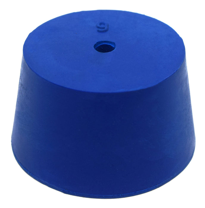 10PK Neoprene Stoppers, 1 Hole - ASTM - Size: #9 - 37mm Bottom, 45mm Top, 25mm Length