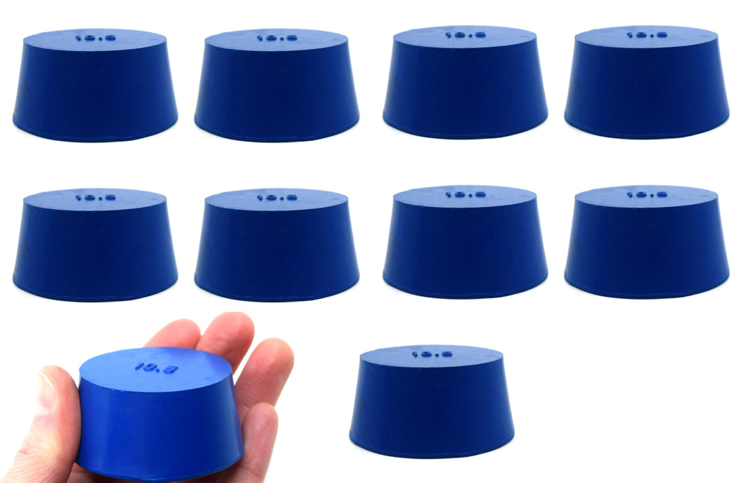10PK Neoprene Stoppers, Solid - ASTM - Size: #10.5 - 45mm Bottom, 53mm Top, 25mm Length