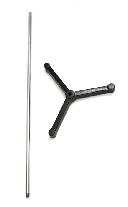 Triangular Tripod Retort Base & Rod Set - 6.75"x6.75" Base, 19.8" Rod - Steel