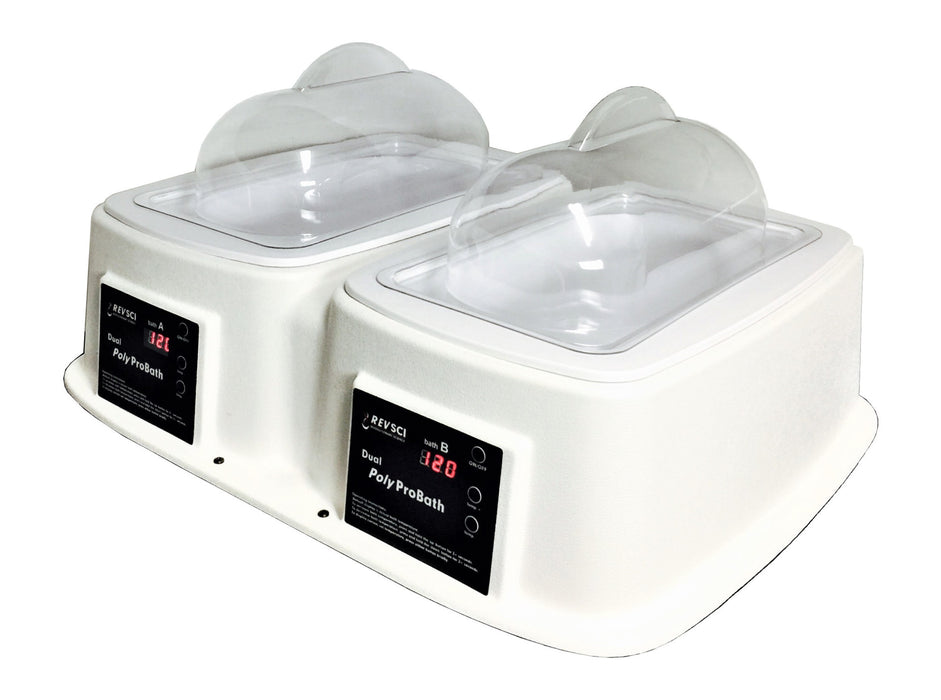Water Bath, 11L - Dual Chambers - Polycarbonate Cover - Corrosion-Resistant - Great for DNA Extraction, CRISPR, Heat Shock, Embryo Thawing - RevSci