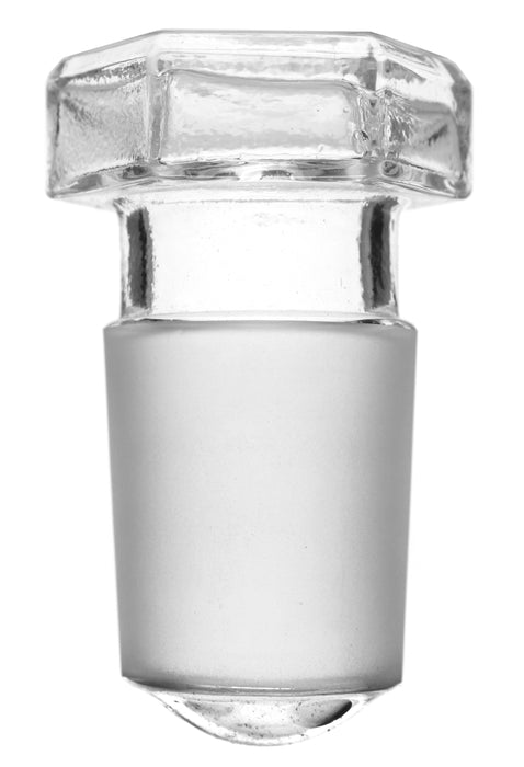 Hollow Stopper, Hexagonal - 29/32 Cone - Round End - Borosilicate Glass - Eisco Labs