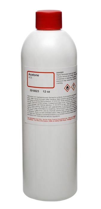 Anhydrous Acetone, 12oz (350mL) - ACS Grade - The Curated Chemical Collection