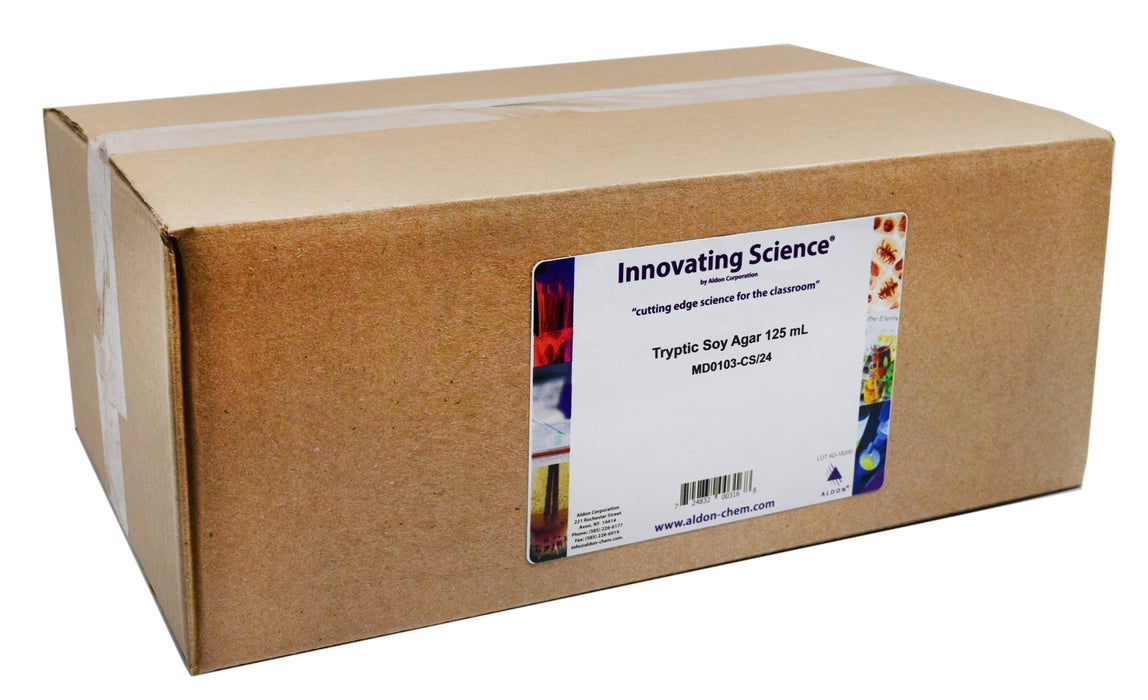 Prepared Tryptic Soy Agar (TSA), 125 ml, Case of 24- General Purpose Growth Medium - Innovating Science