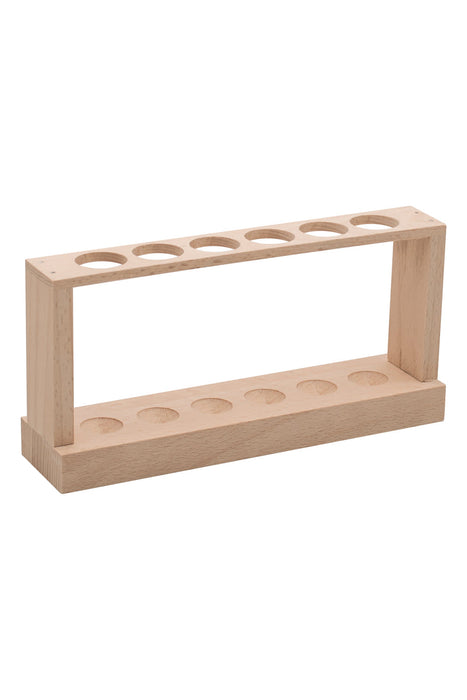 Economy Test Tube Rack - Holds 6 x 22mm Tubes - Unfinished Hardwood