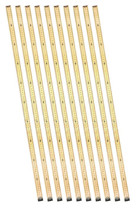 10PK Double-Sided Hardwood Meter Sticks - Metal End Caps - Metric Centimeters