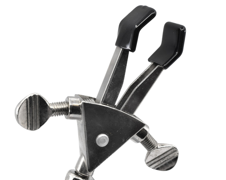 Universal Retort Clamp - 2 Vinyl Coated Prongs, Double Adjustable - Eisco Labs