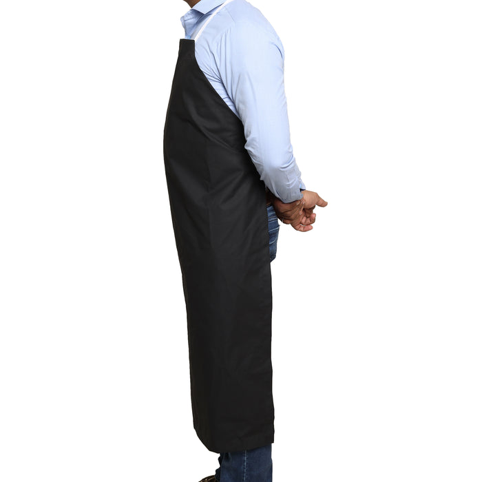 25PK Rubber Vinyl Apron, Large (27"W x 42"L) - Black