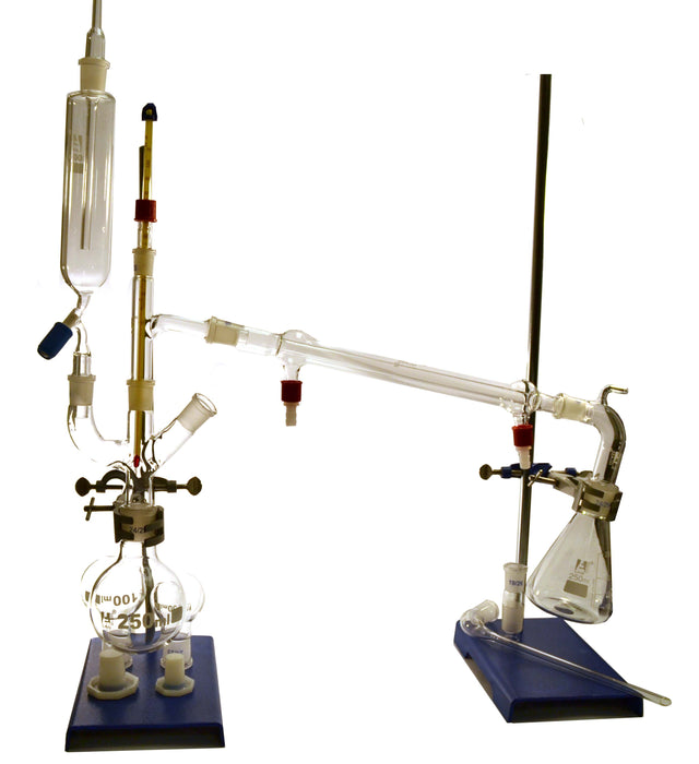 Eisco Labs Advanced Organic Chemistry Distillation Glassware Set, 17 Piece, 22 Interchangeable Fittings, Borosilicate Glass