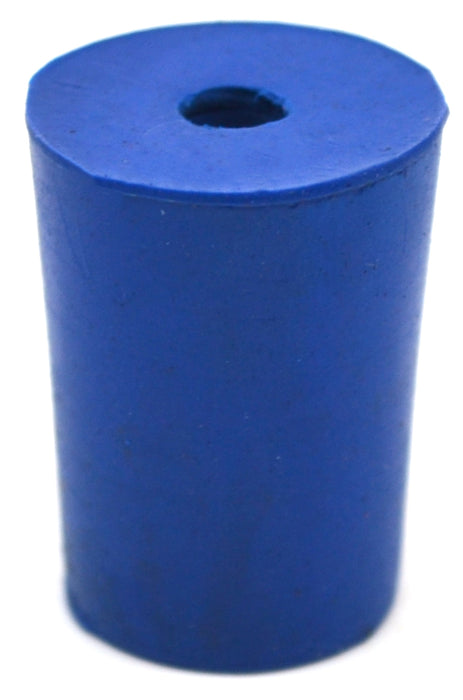 Neoprene Stopper, 1 Hole - Blue, Size: 15mm Bottom, 18mm Top, 24mm Length - Pack of 10