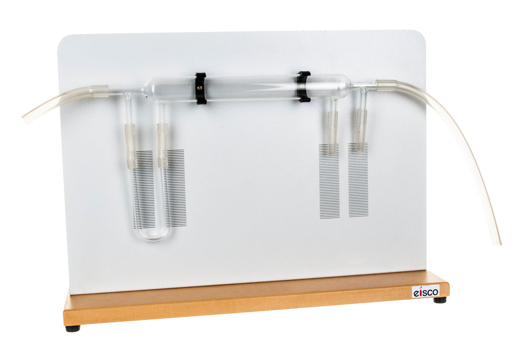 Venturi Tube Demonstration Apparatus - Includes 2 Clamps - For Experimentation in Fluid Velocity & Pressure - Eisco Labs