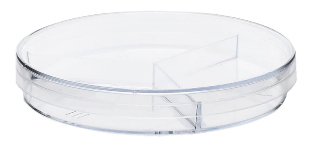 25PK Petri Dishes - 90 x 15mm - Three Compartments - Polystyrene