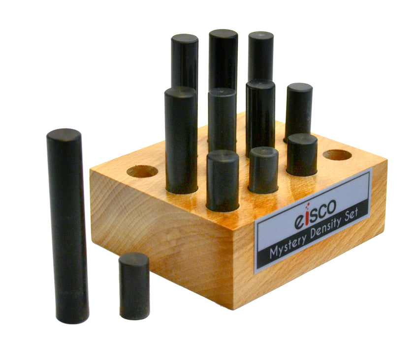 12pc Mystery Density Activity Set - Wooden Storage Block - Eisco Labs