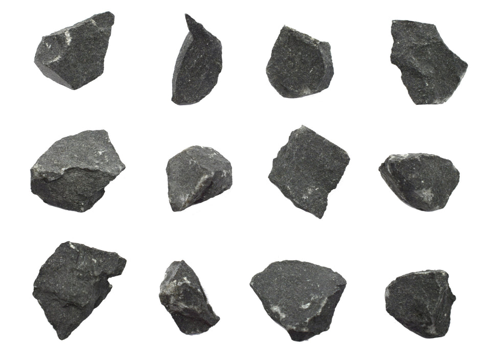 12PK Raw Basalt, Igneous Rock Specimens, ± 1" Each