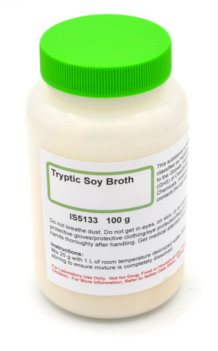 Tryptic Soy Broth (TSB) Powder, 100g – Selective Growth Medium - Innovating Science