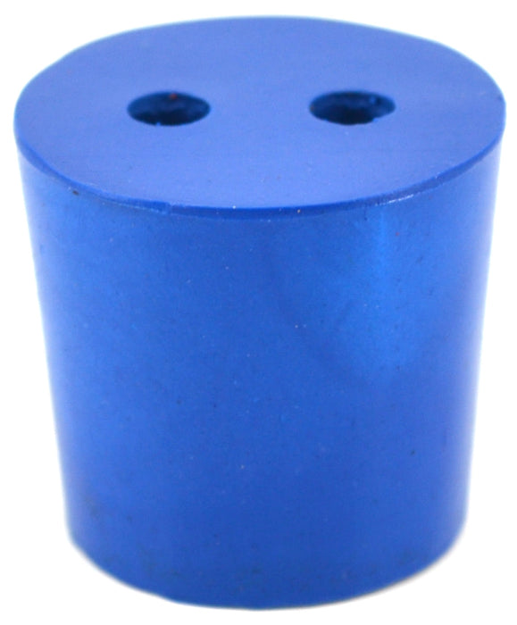 10PK Neoprene Stoppers, 2 Holes - ASTM - Size: #5 - 23mm Bottom, 27mm Top, 25mm Length