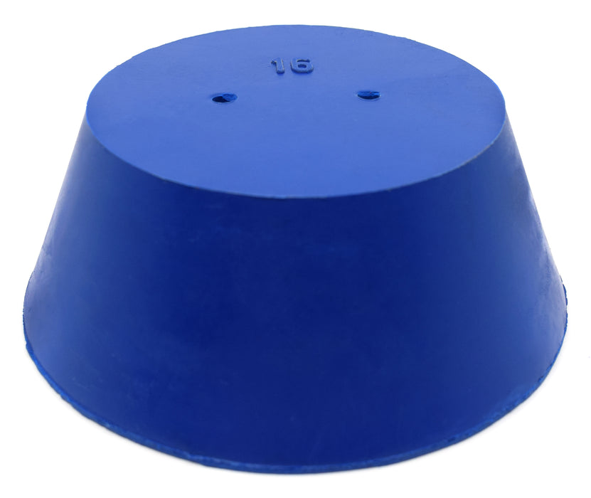10PK Neoprene Stoppers, 2 Holes - ASTM - Size: #16 - 90mm Bottom, 127mm Top, 50mm Length