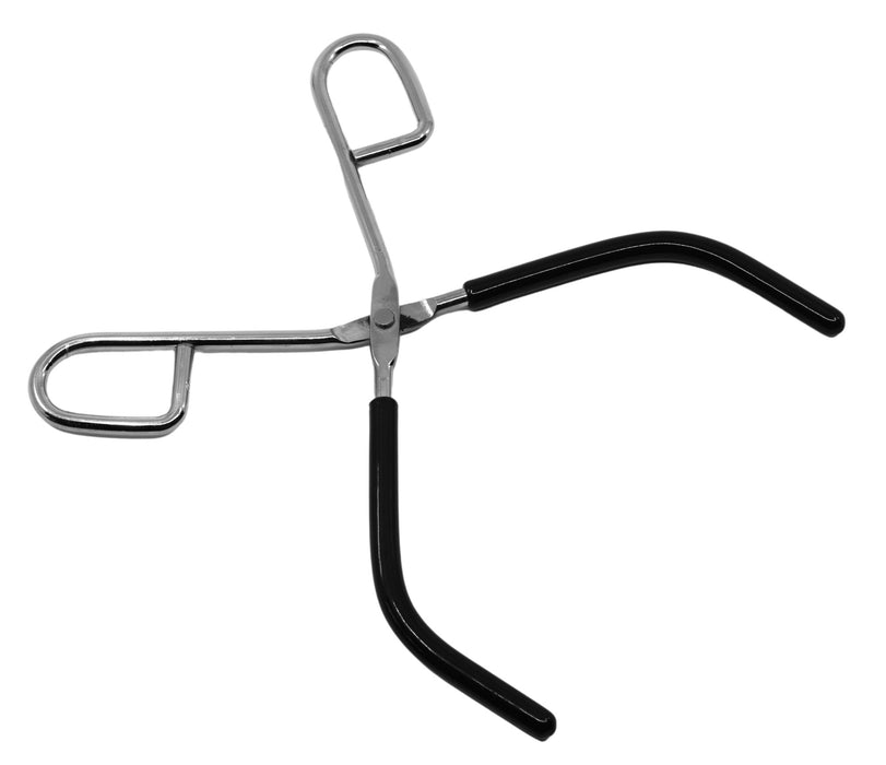 Beaker Tongs, 9.75" - Rubber Coated Ends - Nickel Plated Steel