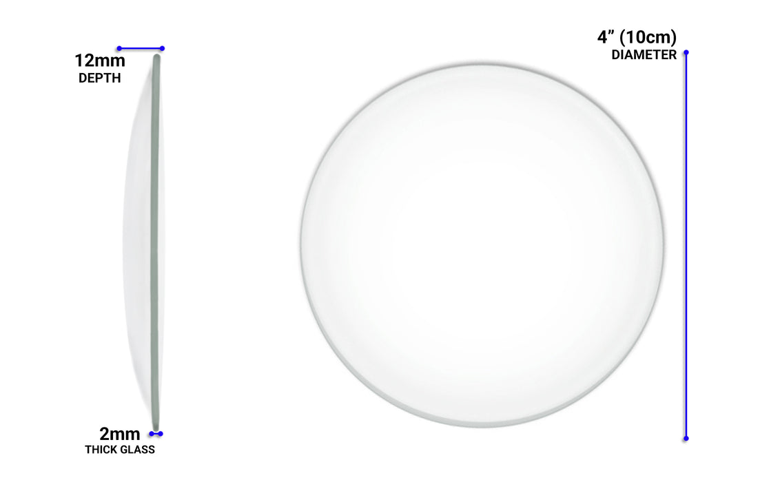12PK Watch Glasses, 4" (10cm) - Cover Lids for Beakers & Flasks - Evaporation Dish