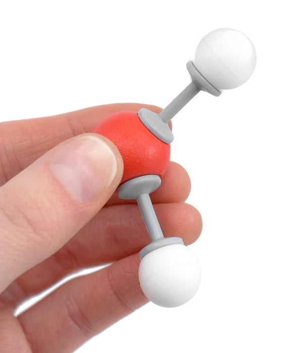 H2O Molecule Model Set - 2 Oxygen, 1 Hydrogen and 2 Bonds - Molecular Model Parts - Eisco Labs