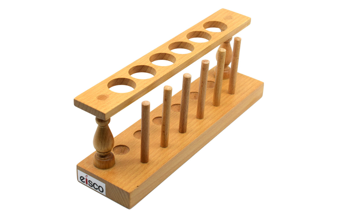 Test Tube Rack - Holds 6 x 25mm Tubes - Hardwood
