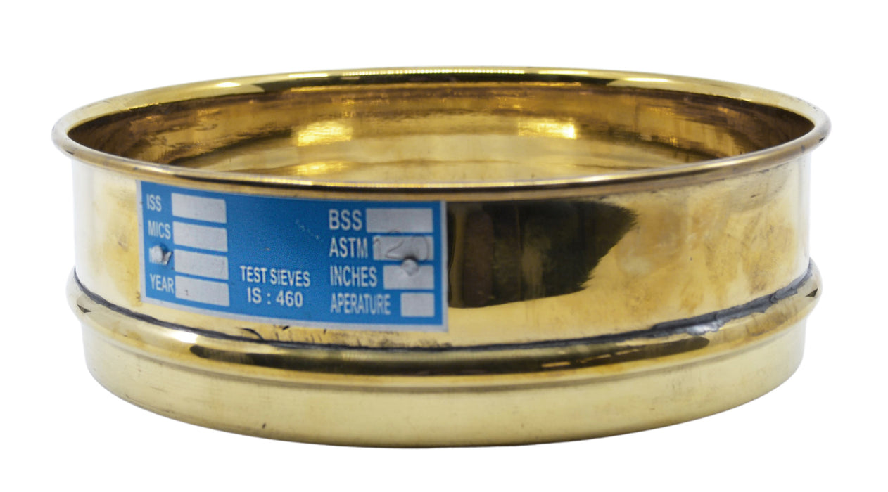 Test Sieve, 8 Inch - Full Height - ASTM No. 120 (125µm) - Brass & Stainless Steel