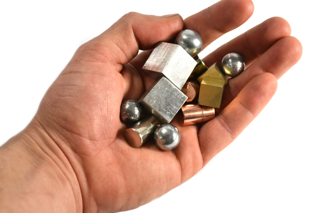 12 Piece Density Metals Variety Set - Includes Brass, Iron, Aluminum, Copper, Zinc & Lead