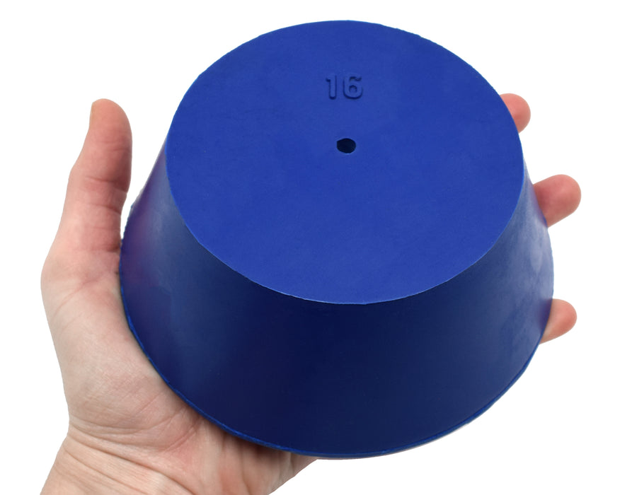 10PK Neoprene Stoppers, 1 Hole - ASTM - Size: #16 - 90mm Bottom, 127mm Top, 50mm Length