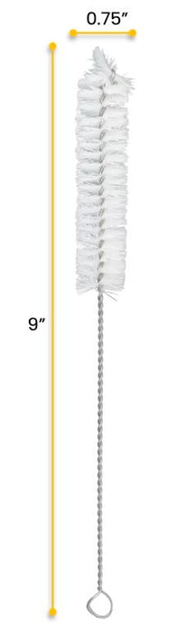 12PK  Bristle Cleaning Brushes, 9" - Fan Shaped Ends - 0.75" Diameter