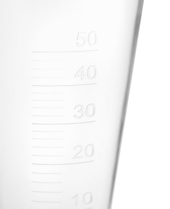 12PK Conical Measures, 50ml - Polypropylene - Raised Graduations - Hexagonal Base