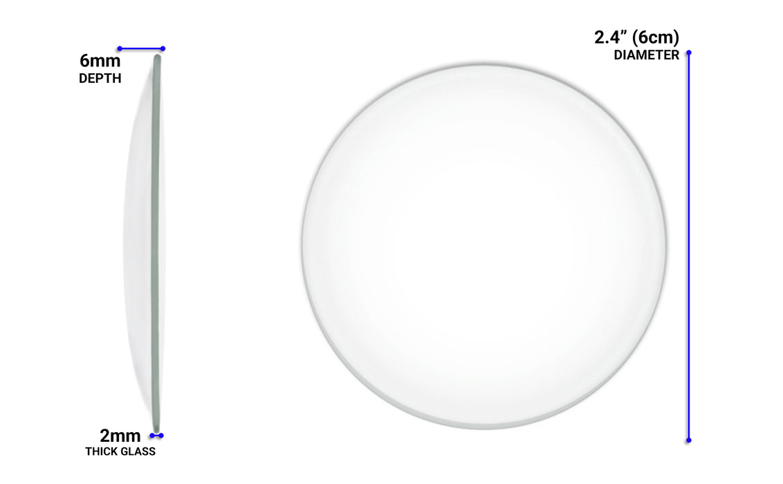 12PK Watch Glasses, 2.4" (6cm) - Cover Lids for Beakers & Flasks - Evaporation Dish