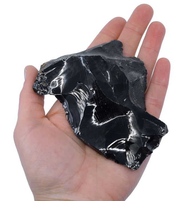 Raw Obsidian, Igneous Rock Specimen - Hand Sample, ± 2.75"